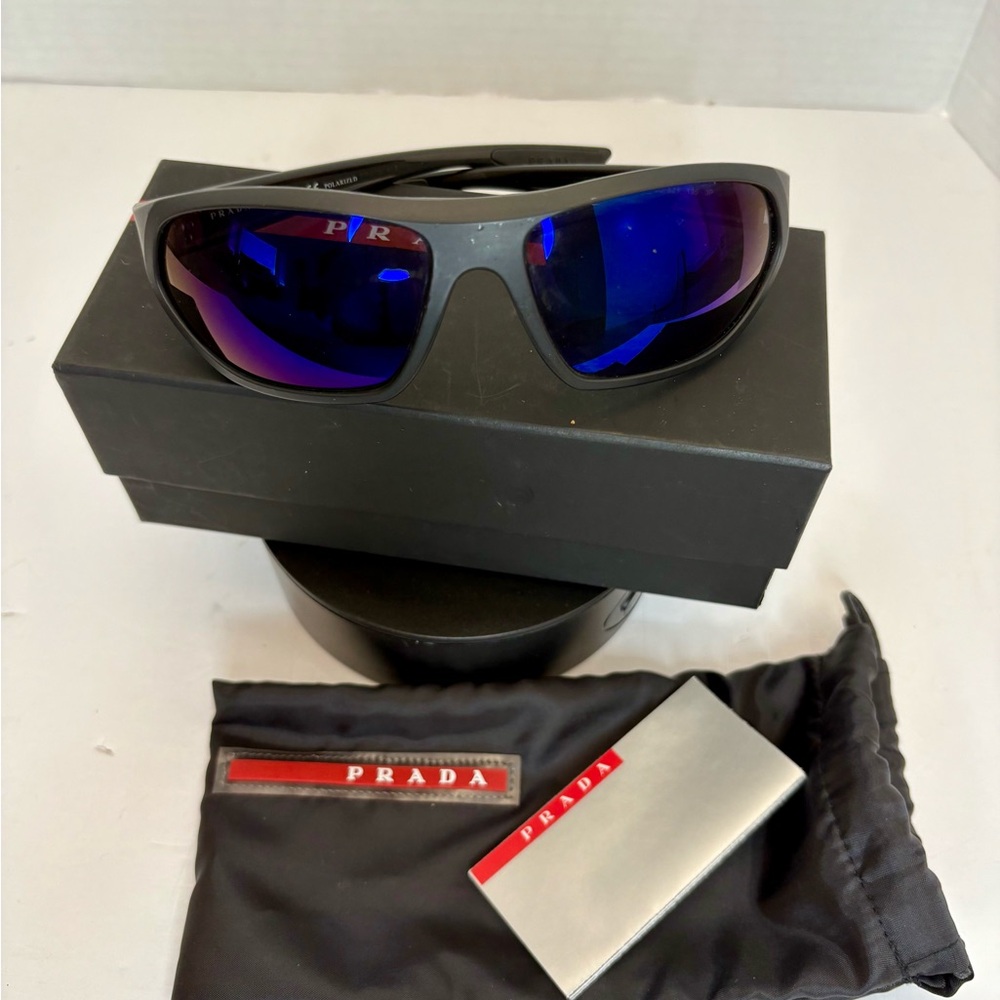 Prada Men's Sunglasses - Black and Blue